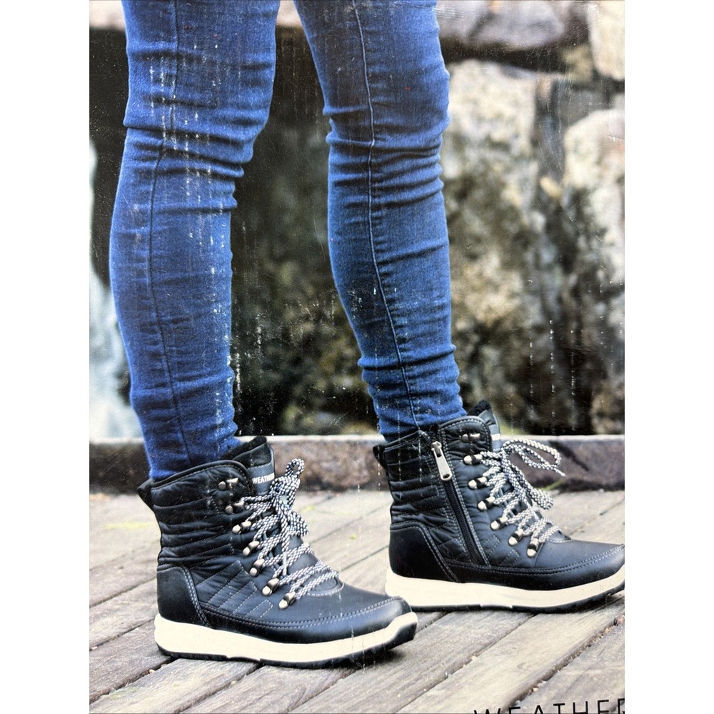 Weatherproof Womens Alexa 1132649 Black Round Toe Lace Up Ankle Boots. Size 11